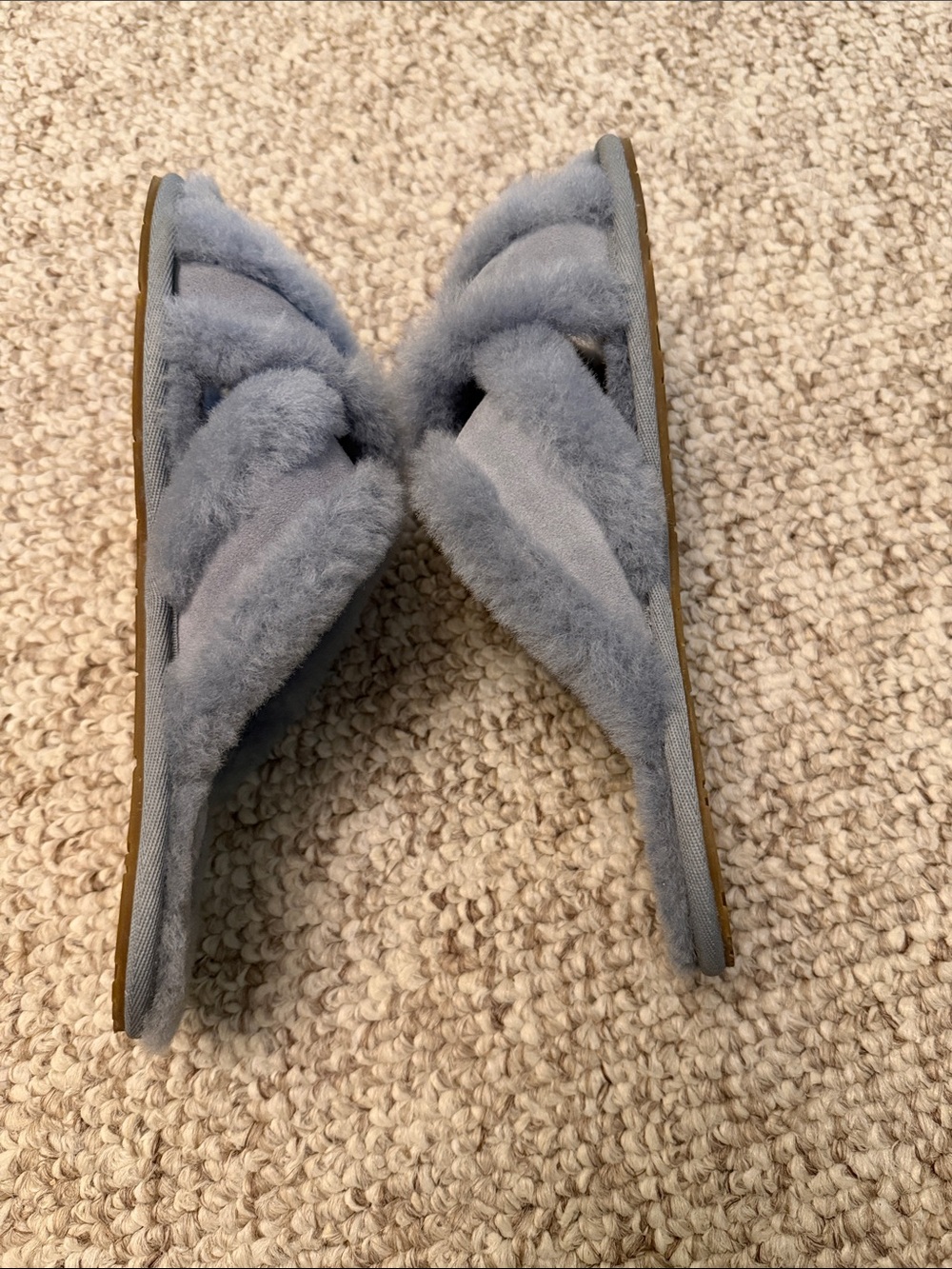 UGG Women's Shearling Crisscross Slide - Dusty Blue - Picture 4 of 6